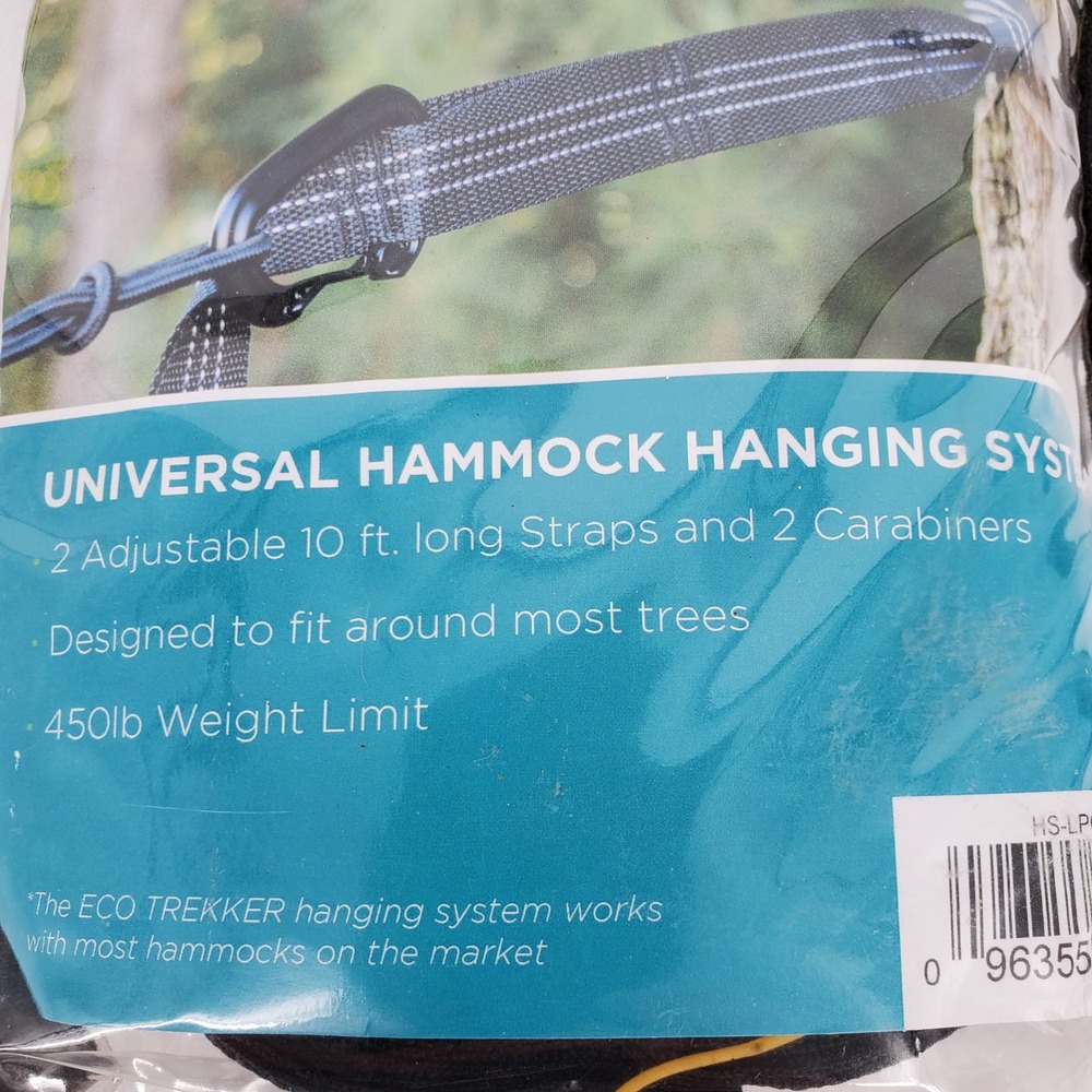 Eco Trekker Universal Hammock Hanging System 10ft Straps Carabiners HS-LPCAR - Picture 7 of 10